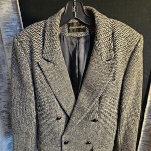 Vintage Giorgio Sant'Angelo Wool Herringbone Blazer Women's Size 9